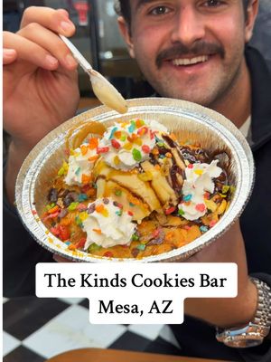 Mesa… who let a cookie bar be this good? Fresh dough, your toppings, five minutes in the oven. Dangerous. @the kind cookies bar  📍 321 W McKellips Rd 108, Mesa, AZ 85201 #arizona #cookies #azfoodie #desserts #FoodTok 