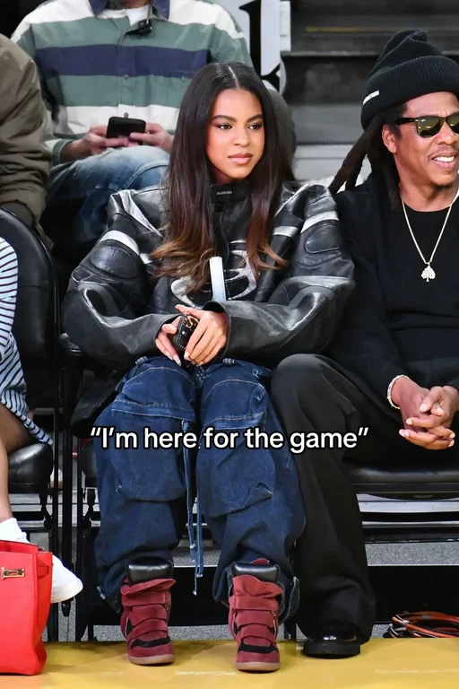 We’re all here for “the game” right? #BlueIvyCarter stealing the show in her #IsabelMarant #WedgeSneakers at the #Lakers game last night 😮‍💨 Credit: Getty #fashiontiktok 