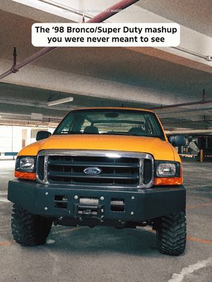In the late ’90s, Ford explored what was next for SUVs, including this unreleased Bronco®–Super Duty® mash-up. Built in 1997 on an F-250® Super Duty chassis, the one-off truck blended Bronco spirit with heavy-duty toughness. Its short bed, bold yellow paint and shared DNA with the 1997 Ford Rox F-150® concept made it stand out, so much so that a Ford exec had a second version built for his personal use. This is the first time it’s being shown to the public outside of a studio environment. #bronco #truck #ford