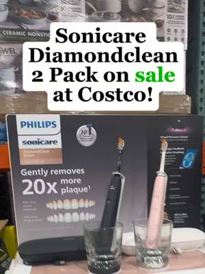 🦷 The Philips Sonicare DiamondClean 2-pack just dropped $100 OFF - perfect for you + your partner (or family member who NEEDS this upgrade) 🪥 Removes up to 20x more plaque, app-connected, travel cases included, and teeth feeling dentist-fresh every time!   Ends 12/25 — don’t sleep on this one! #costcotiktok #costcofinds #Sonicare #DiamondClean #ElectricToothbrush  