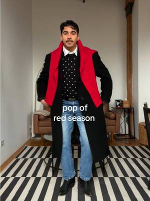 Pop of red season! ❤️ here's a holiday party outfit idea 🫶🏽 #mensstyle #mensfashion #outfitidea #personalstyle #vintagestyle 