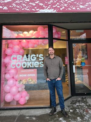 We're NOW OPEN! Come through and warm up with some freshly baked cookies. We have over 85 rotating flavours 🍪 #yyceats #yyc #calgary #grandopening 