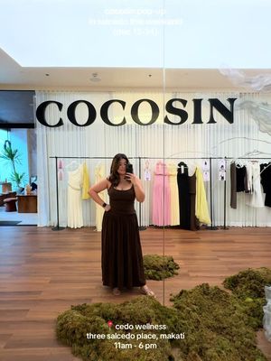 ❣️COCOSIN POP-UP ALERT❣️ sooo happy i could finally try out cocosin pieces irl without having to fly all the way to vietnam. 💯 also got to snag a pair of gumamela sandals from elcru — best deals only this weekend before they up their prices next year!  📍cedo wellness, three salcedo place, salcedo village, makati  ⏰ 11am - 6pm  #cocosin #makati #cedowellness #popup #salcedo 