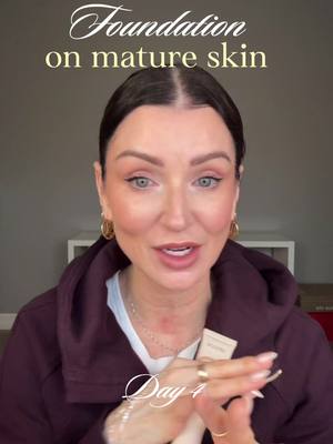 Day 4 of foundations for mature skin ✨ Today we’re using the Armani Beauty Golden Hour 24-Hour Skin Tint and she is that effortless girl. Lightweight, breathable, buildable…evens out redness without covering freckles or settling into fine lines.  It feels like skin, wears like skin, and gives that soft, “I drink water and mind my business” glow. Hyaluronic acid keeps everything looking plump and fresh all day. No cake. No mask. Just your skin but better. Because our skin doesn’t need drama ( tell that to the retinol burn on my neck!) 😂🔥 @Armani beauty Golden Hr Skin Tint  @Lancôme SPF #foundationformatureskin #makeupover40 #armanimakeup #skinbutbetter