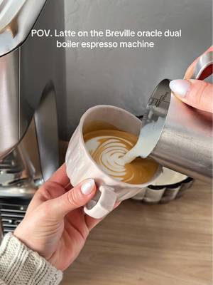 Morning coffee on the Oracle dual boiler ☕️🤎 #breville #coffee #espresso #fyp #latteart 