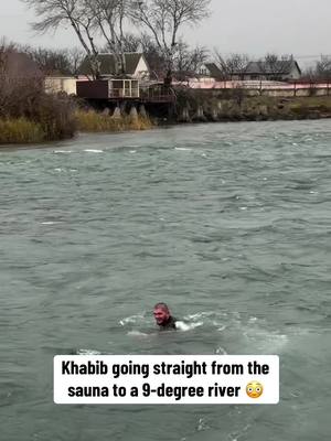 Khabib casually jumping in the river 👀🥶 (via khabib_nurmagomedov/IG) #UFC #mma #khabibnurmagomedov #sports 