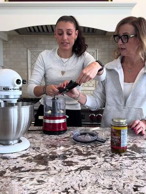 Cooking with Mama Papadakis 💙 Tirokafteri is actually the best! Make this for your next gathering and impress everyone 👀 Recipe: 1. 400grams feta from @krinoscanada  2. Approx 1/3 cup spicy peppers (homemade or store bought)  3. 1tbsp hot oil  Step by step: 1. Start by blending feta in a mixer using the wired attachment 2. Use a chopper or a blender to mix hot peppers 3. Fold in oil and peppers with feta  4. Mix until smooth Serve and enjoy 🤍 #content #Recipe #greekrecipe