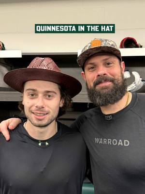 the smile speaks for itself 😃 #quinnhughes #zachbogosian #mnwild #NHL