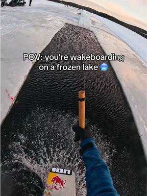 @Dominik Gührs turning the frozen lake into his playground 😏 #Wakeboarding #Wakeboard #Winter #RedBull #GivesYouWiiings 