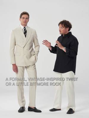 How to style for a winter wedding shown by our Style Director Marc. Go formal with a crisp white shirt and vintage-inspired tie, or turn it up with an Henley and patent boots for a touch of rock’n’roll. Available in-store & online.