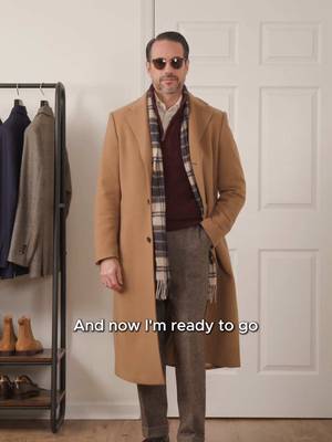 Putting together a holiday outfit featuring a burgundy quarter-zip sweater. 