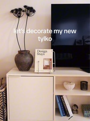 This was so easy to build! Finally got somewhere to put the tv and all the trinkets #tylko #tvstand #livingroomdecor #livingroomideas 