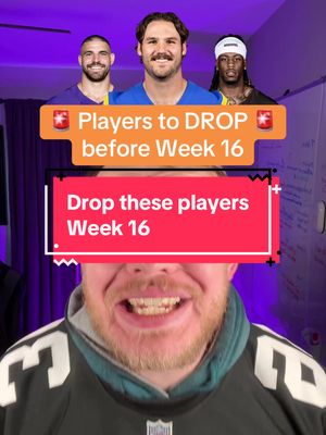 Drop these players to add waiver adds in week 16 #fantasyfootball #fantasyfootballtips #fantasyfootballadvice 