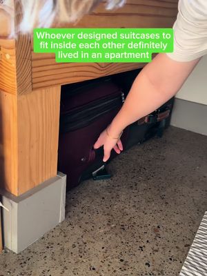Biggest storage space saver ever 🧳 #ApartmentLiving #OrganizationalHack #StorageHacks #Suitcase