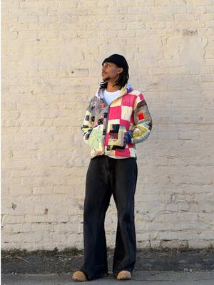 Would you guys wear this hoodie? #upcycling #sewing #quilting #quilt #thrifting 