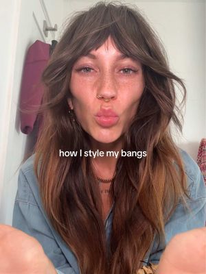 how to style my fringe/shag/mullet bangs in under 5 minutes 🌟  #hairstyle #bangstutorial #fringecut 