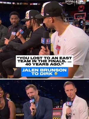 No holding back from JB 😂 #NBAonPrime #jalenbrunson #dirknowitzki 