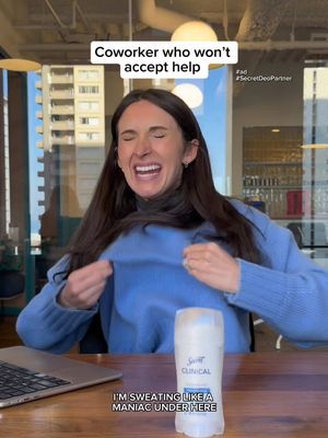 #ad #SecretDeoPartner There is an “I” in “Team”... @Secret Deodorant Secret Clinical Antiperspirant Deodorant gives you 3x the sweat protection and helps support your skin’s moisture barrier with Hyaluronic Acid, so smelling fresh doesn’t have to be on your personal worry list. #comedy #corporate #9to5   