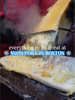 #AD #CitizensPartner WHAT TO DO & EAT IN SNOWPORT ❄️ @Citizens  Boston’s largest outdoor holiday market, Snowport, is open and in full swing! They have plenty to do and eat. Citizens is the exclusive banking sponsor of Snowport. They are a huge supporter of small businesses, like the many vendors in the market! For food, I tried the Dubai chocolate waffle 🧇 from the Naughty Waffle. I loved the crunch of the pistachio spread and warm chocolate. The traditional raclette 🧀 comes on a huge piece of crusty bread and they don’t skimp on the cheese! I also loved the croissant hot chocolate 🥐 from Lakon Patisserie There are so many other vendors and activities as well! Citizens has a photo-op called Presents Place where you can take pictures with a background and send it to yourself. They also have a calligrapher artist. I also liked browsing the shops for ornaments, candles, clothing, and more. Learn more about the Snowport Holiday Market here: Snowport Holiday Market in Boston, MA | Citizens, Official Bank Sponsor) #snowport #bostonsnowport #bostonseaport 
