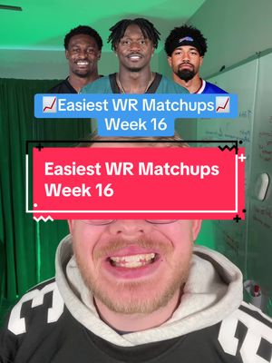Easiest WR Matchups Week 16 fantasy football #fantasyfootball #fantasyfootballtips #fantasyfootballadvice 