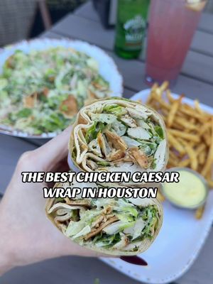 ✨THE BEST TOUM CHICKEN CAESAR WRAP & SALAD IN HOUSTON 📍 @craftpita  5172 Buffalo Speedway Suite C, Houston, TX 77005 1920 Fountain View Dr, Houston, TX 77057 Garlicky Caesar dressing, rotisserie chicken, baked za’atar pita chips, romaine lettuce, parmesan cheese, and locally baked Lebanese pita bread — MUST GET THEIR FRIES 🍟 !! Everything is Halal and so so fresh!