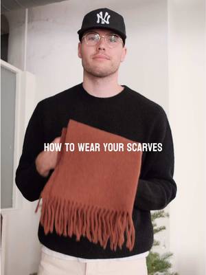 it’s cold outside- here’s some different ways you can wear your scarves 🧣#scarftutorial #howtowearscarf #mensfashiontips 