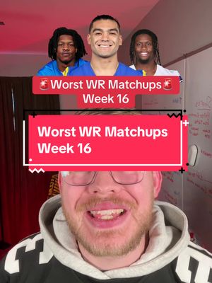 Toughest WR matchups for week 16 of fantasy football #fantasyfootbal #fantasyfootballtips #fantasyfootballadvice 