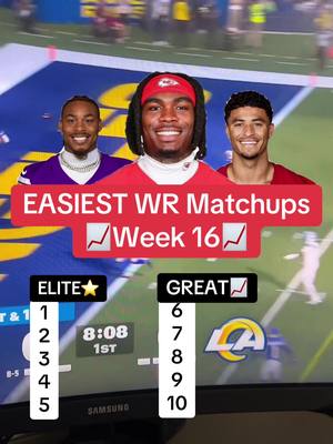 Best wide receivers for week 16 #fantasyfootball #football #fantasyfootballtips #fantasyfootballadvice #widereciever 