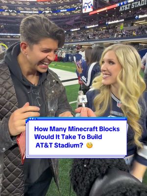asking @Preston & @Brianna how many Minecraft blocks it would take to build AT&T Stadium 🧐🎮 #DallasCowboys #gaming #Minecraft #Preston #Brianna 