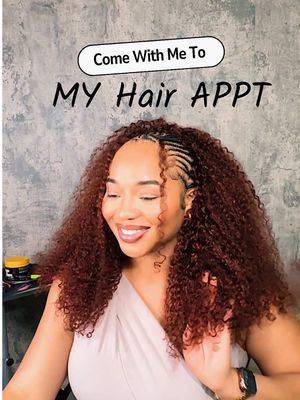 Come with me to my hair appointment 🫣 I let @Anjies_hair play in my hair and we came out with a Fulani half wig 😍 Quick, low maintenance, protective style on my natural hair… and the color??? EATS 🤏🏽 Black or red? #naturalhair #p#protectivestyles#fulanibraids