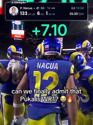 puka is genuinely a fantasy superhero 😭❤️‍🩹 #pukanacua #rams #fantasyfootball #nfl
