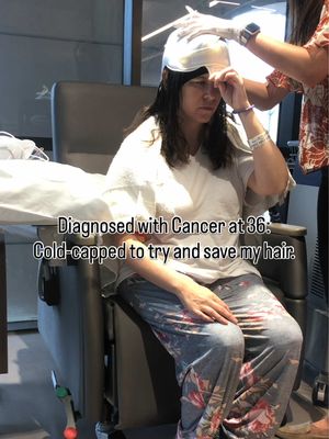 If you’re on the fence about cold-capping, I cannot recommend it enough. Cold-capping helped me immensely during treatment. It was just as expensive as a very good wig. While I still had thinning, my overall was an incredibly positive experience. Feel free to ask questions in the comments! #cancersucks #cancer #coldcapping #breastcancer #cancersurvivor 