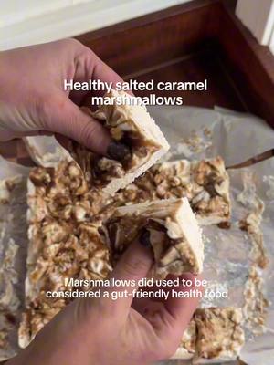 🤍 Homemade Gut-Healthy Salted Date Caramel Marshmallows🤍 (Makes ~16 marshmallows) ✨ Ingredients: - 1 cup water (divided: ½ cup for gelatin, ½ cup for honey mixture) - 3 tbsp unflavored, beef gelatin - ½ cup honey - 1 tbsp vanilla bean paste - ~8 dates - Water or oat/coconut milk (to thin the caramel) - Sprinkle of sea salt - Sprinkle of cornstarch (for parchment lining) - 3 tbsp Clevr Salted Caramel Chai SuperLatte mix - 6-8 oz hot water ✨ Instructions: 1. Bloom the Gelatin: Sprinkle 3 tbsp of unflavored beef gelatin over ½ cup of water in your mixing bowl. Let it sit and bloom while you prepare the honey mixture. 2. Heat the water and honey in a small saucepan over low heat for 3-5 minutes, stirring until fully melted and hot. 3. With your mixer on low, slowly pour the hot honey mixture into the bloomed gelatin using a whisk attachment.  4. Add 1 tbsp of vanilla bean paste, then increase the speed to high.  5. Whisk for 6-8 minutes until the mixture is white, fluffy, and tripled in size. 6. While the marshmallow mixture is whipping, pit ~8 dates and blend them with a splash of water or coconut milk until smooth. Sprinkle in a pinch of sea salt and mix. 7. Dust a parchment-lined 8x8 dish with cornstarch to prevent sticking (optional).  8. Quickly spread the marshmallow evenly into the tray. Add dollops of the date caramel on top and swirl it in with a knife toothpick. 9. Let the marshmallows rest for 4-6 hours in the fridge or a cool area until fully set.  10. Slice into squares and enjoy! 11. Pair with Clevr SuperLatte: Froth 3 tbsp of Clevr Salted Caramel Chai SuperLatte mix with 6-8 oz of hot water.  12. Top with your homemade marshmallows for the ultimate treat 😋