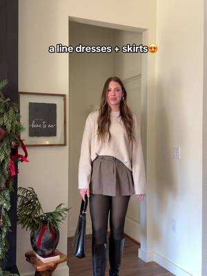 Rectangle body types + a line dresses and skirts😍 follow for more rectangle body style tips + outfits! #BodyTypeStyle #RectangleBodyType #HowToDressYourBody 