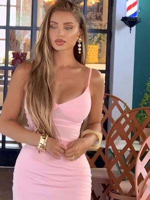 Sun-kissed air, tiled floors, and soft pink silk… #elegant #pink #dress #fashion #tan 