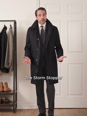 Our organic, breathable wool jacket that still stands up to real weather, crafted to deliver true protection without ever looking like technical outerwear. The Storm Stopper is cut from Loro Piana’s Super 150s twill Storm System in solid navy, so you get the natural hand, drape, and thermoregulation of a dense luxury fabric, paired with membrane technology designed to help resist wind and rain. It’s the rare outer layer that reads refined in the city and performs when conditions turn. Key Features: - Loro Piana Storm System Super 150s twill with an impermeable membrane for versatile, all-weather wear - Storm front flap closure for added coverage in wind and rain - Mac-style collar / stand collar with throat latch to seal in warmth when you need it - Wrist adjusters to keep the elements out and the silhouette clean - Double-entry pockets—easy access plus a secure compartment for valuables - 3/4 length with center back vent + back action pleat for mobility without sacrificing coverage - Double zipper for easy access to trouser pockets - Removable quilted lining for adaptable warmth across seasons All-Weather Performance: Unlike most rain jackets, this isn’t a slick, synthetic shell. It’s a dense, breathable wool twill with Storm System® technology—so it feels organic on the body, regulates temperature naturally, and still stands up to the elements when conditions turn. Real-World Versatility: Wear it over a suit on the commute. Throw it on with denim for an unplanned weekend. Pack it for travel when you need one piece that can handle the full range of your day, without ever looking like “performance gear.”