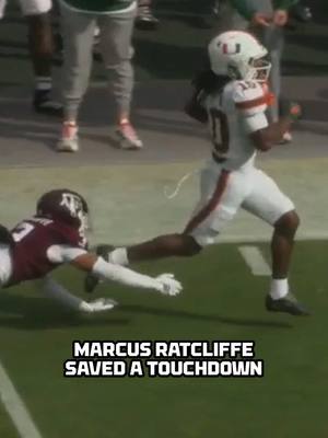 Touch-down saving tackle by Ratcliffe🤯  📺ABC/ESPN #CFBPlayoff #TexasAM #Miami #CollegeFootball 