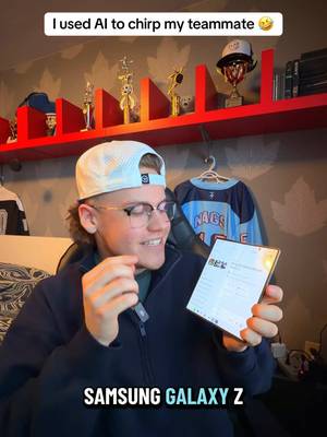 I got creative reminding my beerleague teammate to start backchecking! 😂 @Samsung Canada #SamsungPartner #GalaxyZFold7 #Veo3 #ad #hockey 