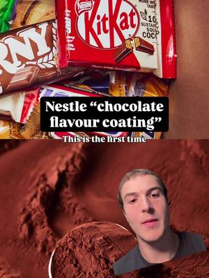 This is the first time in human history corporations are selling you chocolate that legally can no longer be called chocolate.  To classify a product as “chocolate,” the UK requires at least 20% cocoa. Many popular brands have quietly change their labels to "chocolate flavour coating”: - Nestle: Toffee Crisp, Blue Riband, and KitKat - Pladis: Penguin and Club biscuits, White Chocolate Digestives With cocoa prices shooting up 250% over just three years, big food has quietly reformulated to more vegetable oils, sugars, and fillers. Major brands like Hershey, Mondelēz, and Barry Callebaut are all also cutting back cocoa usage. The U.S. has a 12% standard instead of 20%, so Nestle is still able to call it “chocolate” here but has to be "chocolate flavour coating” in the UK. It seems with skyrocketing cocoa prices, there’s two options: 1. corporations continue to swap real ingredients for fillers to keep prices the same 2. cocoa content stays the same and prices get pushed to the consumer Watch out for this in your favorite brands and expect to pay a little more for properly sourced and formulated products.