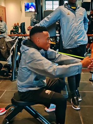 We are back in the gym today as we continue to countdown to our opening match of the AFCON against Angola in Marrakech tomorrow. #BafanaPride @10bet_ZA @CastleLagerSA @SABC_Sport @HonorAfrica @Shield_ZA