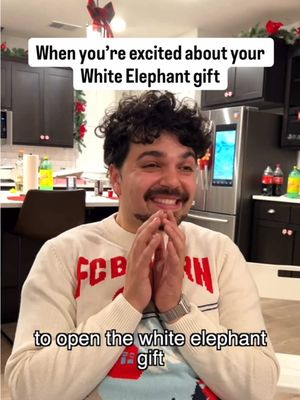 When you were excited for someone to open your White Elephant gift 😭😂 #whiteelephant #christmas 