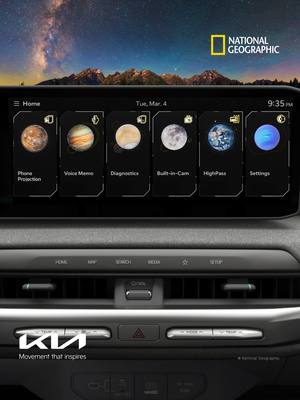 Kia and National Geographic come together to bring captivating display themes for nature and exploration enthusiasts. Elevate your in-car experience with stunning imagery from National Geographic’s cute baby animals, breathtaking landscapes, and space. Let the beauty of vibrant ecosystems, adorable animals, and the wonders of space feel like they are bringing a world of discovery and excitement to your dashboard! These beloved themes are now ready to inspire your journeys every time you hit the road. Get yours now on available Kia models at Kia Connect Store. #Kia #KiaConnectStore #NatGeo #NationalGeographic #Landscapes #Space #Wildlife #BabyAnimals Display themes to be released are subject to change. Availability and features may vary by model, model year, trim level, and vehicle software version. Kia Connect subscription required. Kia Connect terms and conditions apply.