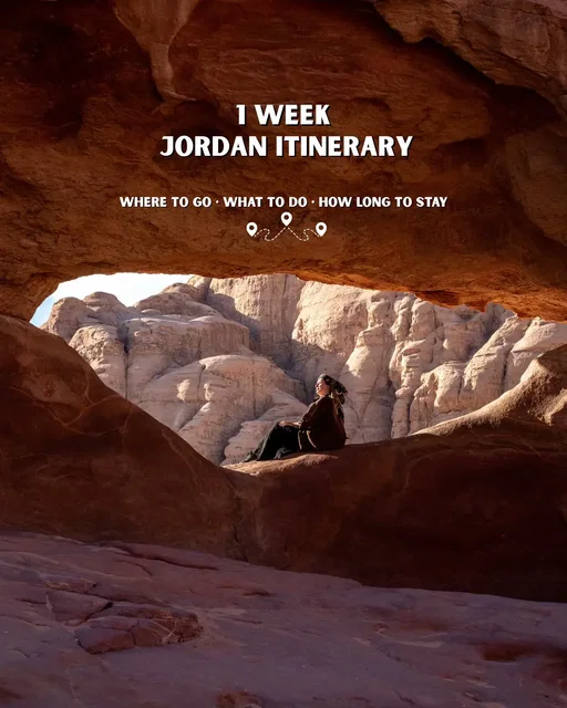 If you’ve been wondering if you should visit Jordan, when is the best time of year to visit Jordan, and if a trip is even worth it… Keep reading! We’ve put together a 1 week Jordan itinerary that hits as many of the iconic Jordan spots as possible. We spent 10 days in Jordan in total, and there’s a few things we *wish* we could have done, but given the time of year we couldn’t tick everything off.  💡 Top Tip: Buy a Jordan Pass before you go as this not only covers your visa entry fees, it also gives you free entry to almost all sites you will visit on your Jordan trip! This saved us SO much money. Price starts from £70pp to £80pp. Worth it 💯 ✈️ Fly into Amman This is the main airport in Jordan (although Aqaba is also an option too)  🌆 Amman (1 day) • Visit the Roman Theatre and Citadel  • Head to Rainbow St in the evening for the street to light up and admire cool art installations • Try mansaf, eat hummus and enjoy lots of tea! • Hire a car from AutoNation and start your road trip 🏛️Petra; one of the 7 wonders of the world (2 days) • We recommend starting early as it get hot during the day! You can spend a whole day at Petra, don’t just visit the Treasuring • Hike up to the Monastery, enjoy tea or coffee at the cafe and admire the architecture  • Stop at the tombs, the theatre, and explore all around the Rose city [Petra] • See Petra by Night, check online for which days it’s on, but it’s so, so worth it!! (£32pp) 🏜️ Wadi Rum (2 days) • If you’re looking for an authentic and amazing experience, book with @wadirumecotours • Walk, hike, climb, explore, learn about the incredible canyons and history of this part of Jordan • Try Zarb (this will be cooked for you at the camp) a traditional Jordanian cooking method where your food is cooked in the sand! • Don’t forget to do some star gazing before you go to bed and have the best night sleep 🤿 Aqaba (1-2 days) • Arrive at the Red Sea after a few days in the desert and head to Berenice Day Club to relax, unwind and swim • Book a scuba dive or 2 (we used @coral diving) and experience some of the best clarity we’ve found! So much marine life, coral and incredible dive sites. 🧂 Dead Sea (1/2 day-1 day) • It’s so salty you literally can’t sink, it’s the lowest place on Earth (430 meters below sea level) • Definitely worth a stop off, you could spend the afternoon here on your way from Aqaba - Amman, or stay at a nearby resort overnight • The mud is is rich in minerals like magnesium, calcium, and potassium, basically nature’s skincare • Do not get it in your eyes and avoid getting in if you have any cuts (it’s going to HURT!) 🌞 Best time of year to visit is between March - May and September - November 🗺️ Things we wish we’d done (but couldn’t because it was closed in Nov: ➡️ Wadi Mujib Canyon Trail ➡️ Ma’in Hot Springs (this was open we just didn’t have time! ➡️ Wadi Ghuweir Trail Hope you have the BEST trip to this beautiful country 🇯🇴 #jordanitinerary #traveljordan #visitjordan #petra #travelitinerary 