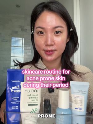 during your period, you do tend to get oilier which is why some people experience more breakouts. This is what my skin had for breakfast today as a sensitive, acne prone skin girlie on her day 2 of period. The format is inspired by the goat @haven | esthetician 🩵🎀 @medipeel.official wrapping mask #letouche NAD ampoule @KraveBeauty Oil La La  @INGU Skin green tea cream @COSRX Official ultra light spf (Korean formula) 