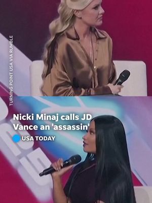 Nicki Minaj called Vice President JD Vance an "assassin" at a Turning Point event while talking to Erika Kirk. #nickiminaj #erikakirk #turningpoint