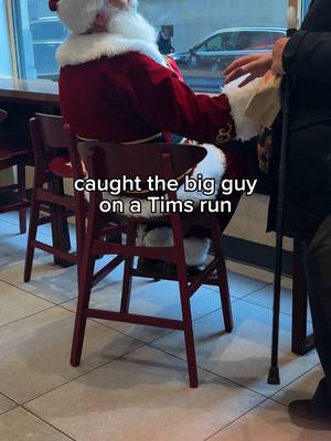 Spotted outside the North Pole 🎅👀 #TimHortons #Santa #SantaClaus #TimsRun #canada