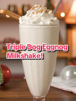 Inspired by A Christmas Story, we dare you to get in the holiday spirit with this Triple-Dog Eggnog Milkshake and TBS✨Sip along during the 24-hour movie marathon and raise your glass to milkshakes, movies, and holiday magic! Sponsored by @tbsnetwork #AllIWatchForChristmas