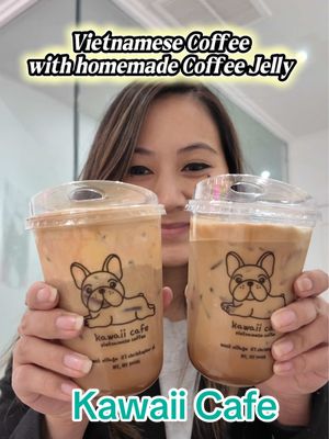 This is my first time having homemade coffee jelly and you can find it here at this cute brand new Vietnamese coffee shop, Kawaii Cafe! The egg cream Vietnamese coffee is one the best I’ve ever had, the coffee was strong, not too sweet and very creamy! They measure out everything so even though it takes a little bit longer to make, you get the perfect consistent cup of coffee every time! ☕️  #nyccoffee #nyccafe #nycfood #vietnamesecoffee #nycfoodie 