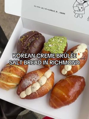 CREME BRÛLÉE SALT BREAD?! There’s a new Korean street food spot in Richmond!  📍 The Seoulful - 4940 Number 3 Road Unit 125, Richmond BC #saltbread 