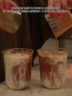 Quad shot on my @Ninja Kitchen luxe cafe for two lattes is a genius move idk why I didn’t think of this before?! #ninjaluxecafe #ninjaluxecafé #icedlatte 